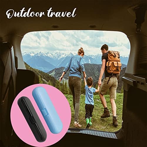 Hovesty 2 Pcs Electric Toothbrush Travel Case, Portable Travel Toothbrush Holder for Electric Toothbrush Set (Blue and Black) - Image 5