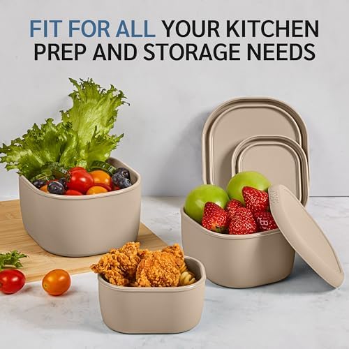 ISSEVE 12Pcs/Set Nesting Silicone Food Storage Containers with Lids - Image 5