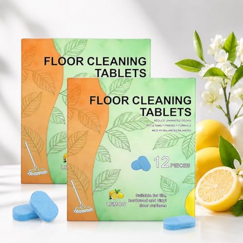 24PCS Floor Cleaning Tablets - Multi-Surface Hard Floor Cleaner for Tile Vinyl Laminate & Stone,Multi-Effect Floor Clean Tablets for Mopping,Compatible with Robot Mops & Wet Dry Vacuums, Pet Friendly by Unknown