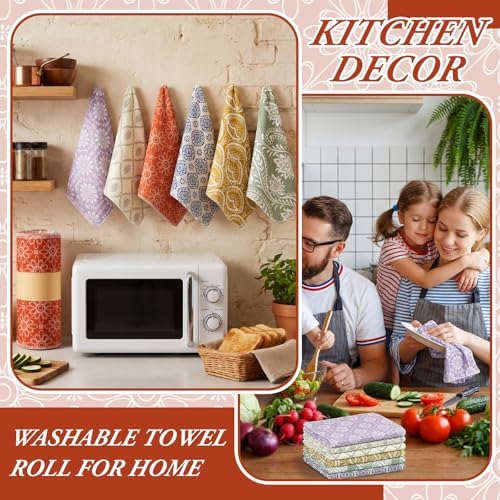 Redbaker 30 Pcs 18 Pcs Reusable Paper Towel for Kitchen,Bohemian - Image 5