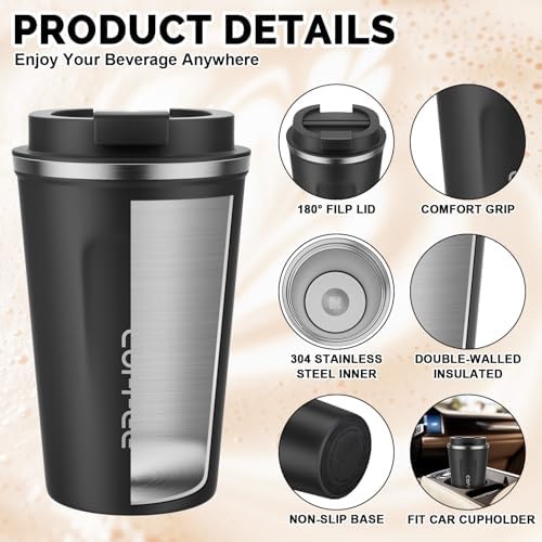CS COSDDI 12 oz Coffee mug - Stainless Steel Coffee Cup with Leakproof Lid - Image 5