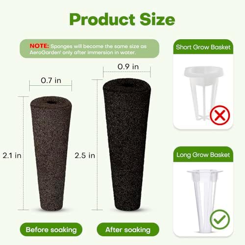 Ahopegarden 132pcs Hydroponic Pods Kit: Compatible with AeroGarden Herb Kits with 50 Grow Sponges, 50 Pods Lable, 12 Grow Baskets and Dome, 8 A&B Plant Food, Indoor Garden Kit Supplies for Most Brands - Image 3