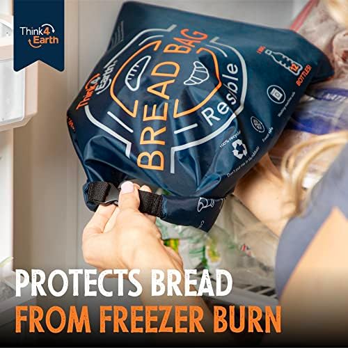 Think4Earth® – Bread Bag - Reusable Freezer Bag for Homemade Bread Maker Gift Giving - Container for Sourdough Loafs Storage, Large Bags with Double Lining - Image 6