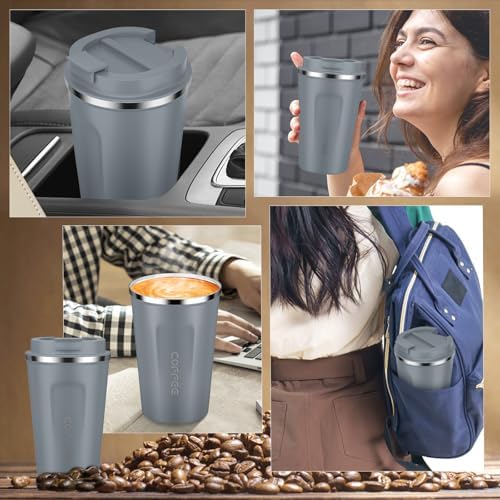 CS COSDDI 12 oz Coffee mug - Stainless Steel Coffee Cup with Leakproof Lid - Image 3