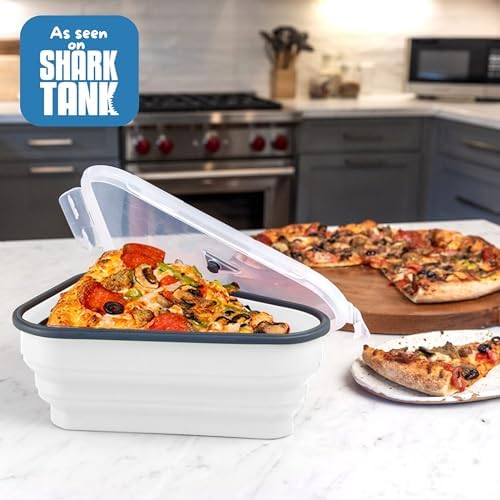 PIZZA PACK The Perfect Reusable Pizza Storage Container with 5 Microwavable Serving Trays - BPA-Free Adjustable Pizza Slice Container to Organize & Save Space, 3 Pack, White - Image 5