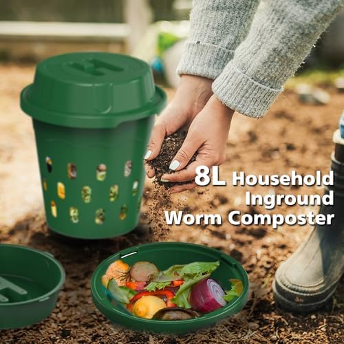 4-Pack Inground Worm Compost Bin, Worm Composter for Beginners,8L - Image 6