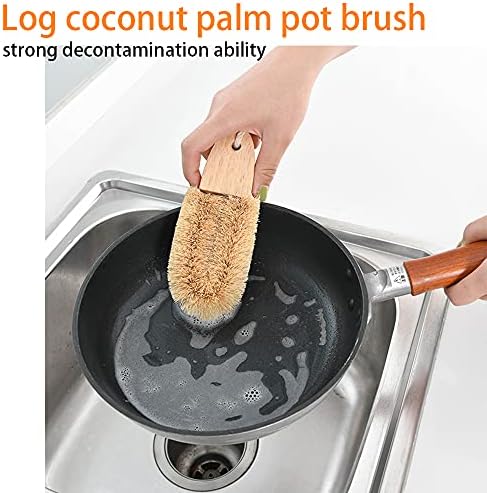 ECO Friendly Kitchen Cleaning Set, Wood & Bamboo Brushes for Dishes, Pots, Pans & Vegetables - Image 3
