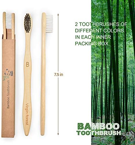 Virgin Forest Bamboo Toothbrushes 10pk, Soft BPA Free Biodegradable - Image 2