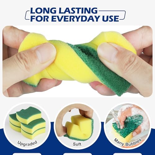Kitchen Cleaning Sponges,96 Pack Eco Non-Scratch for Dish,Scrub Sponges. - Image 2