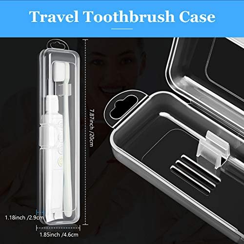 Patelai 2 Pack Toothbrush Case Container for Travel, Clear Portable Holder - Image 2