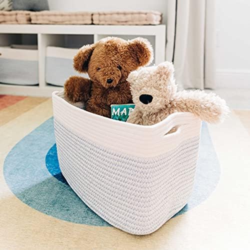 OrganiHaus Cotton Rope Baskets for Shelves, Set of 3, 15x9x10 - Image 5