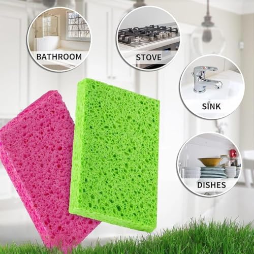 bioGo 30 Pack Compostable Pop-Up Sponges - Expanding, Non-Scratch, Plant-Based Dish - Bulk Color - Pop Up Sponge - Kitchen - Image 6