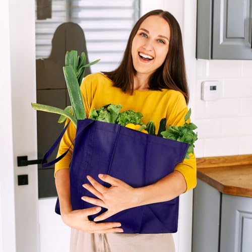 Reusable Grocery Shopping Bags 10 Pack Large Foldable Tote Bags Bulk - Image 2