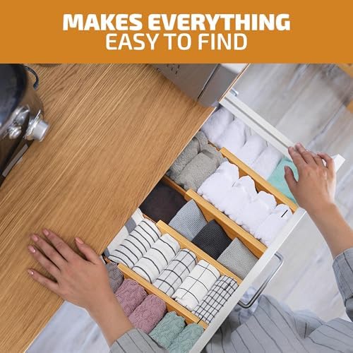 4-Pack Drawer Dividers 2.6-Inch High Dresser Drawer Organizer 16 to 22 Inch - Image 4