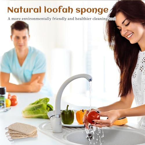 6 PCS Loofah Dish Sponge, Compostable Natural Sponges for Dishes, Natural Loofah Sponge for Kitchen - Image 5