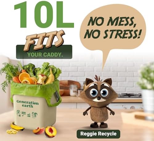 70 Bags 2.6 Gallon (10L) | Extra Strong Compostable Food Waste Bags | BPI Certified Corn Starch Bin Liners | Biodegradable Kitchen Countertop Compost Bags | Generation earth - Image 4