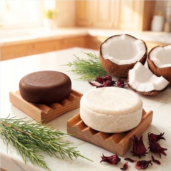 Wooden Shampoo Bar Holder Dish, Soap Saver Tray with Drainage (2 Pack) - Image 7