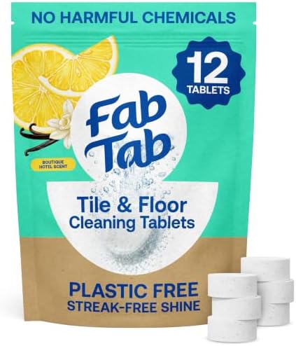 Fab Tab Floor Cleaner Tablets - Streak-Free Mop Solution for Tile, 12 Count by FabTab