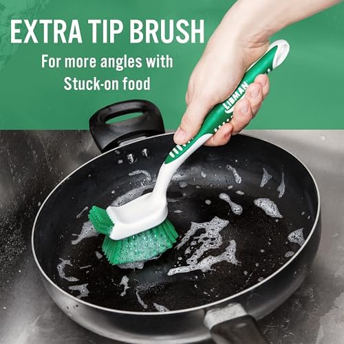 Libman Dish Brush Set with Long Handle - Deep Cleaning Brushes - Dish Scrubber & Scraper - Kitchen Scrub Brush for Dishes, Sinks, Pots, Pans, Vegetables - Image 4