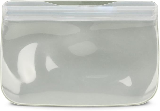 W&P Porter Silicone Reusable Storage Bag, Sandwich (10oz Flat), Sage, Food Storage Container, Microwave and Dishwasher Safe, Easy Cleaning