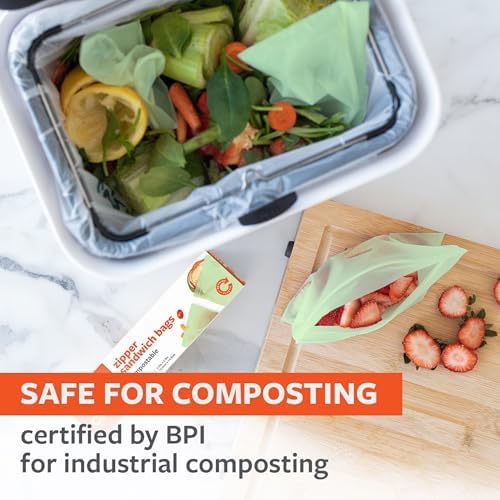 Full Circle Home Compostable Zipper Bags, Resealable Food-Safe Bags, 25ct - Image 4