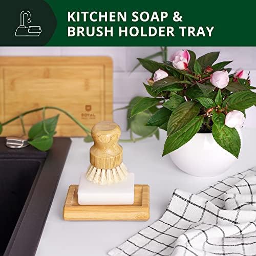Bamboo Soap Dish, 2 Pack, Self Draining Soap Holder for Bathroom, Shower & Kitchen Sink, Natural Wood Soap Tray with Non-Slip Feet, Water-Resistant Soap Bar Holder, 4.75 x 3.55 in - Image 6