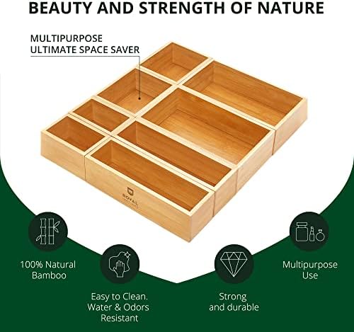ROYAL CRAFT WOOD Bamboo Jewelry Organizer Box & Chests Set - Versatile Storage Solution for Makeup, Jewelry, and Bathroom Essentials (8 Boxes) - Image 3