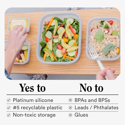 Stojo Nestable Collapsible Food Storage Container -Set of 4, Eucalyptus- Leak-Proof Airtight Seal Made With Food Grade Silicone For Meal Prep, Lunch Box, Pantry Organizer - Microwave & Dishwasher Safe - Image 6