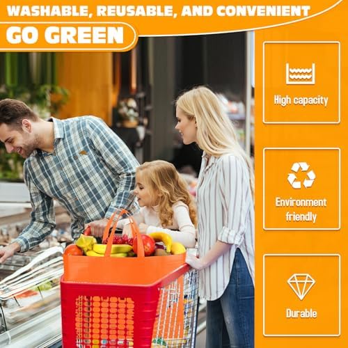 Windyun Reusable Grocery Bags Large Non Woven Shopping Bags with Handles Foldable Portable Tote, 16x6x12 Inch - Image 6