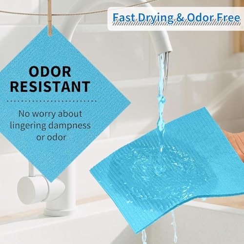 Swedish Dishcloths, 18 Pack Multicolor Kitchen Cloths, Absorbent Dish Towels for Kitchen, Multipurpose Cellulose Sponge Cloths, Reusable Washable Towels for Home & Kitchen - Image 2