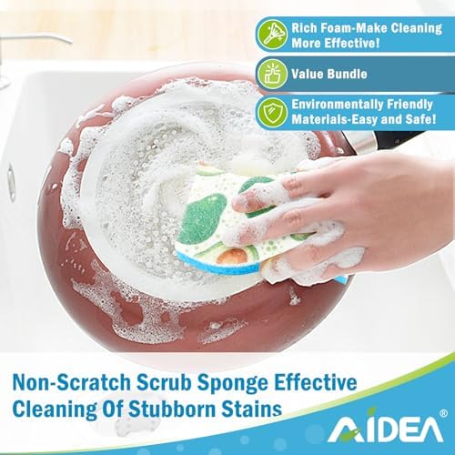 AIDEA Sponges Kitchen, Non-Scratch Scrub Sponge-6Count - Image 6
