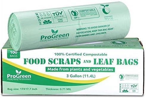 Compostable Trash Bags 3 Gallon, Extra Thick 0.71 Mil, 100 Count, Small Kitchen Compost Bin Bags, Food Scraps Yard Waste Bags, Compost ASTM D6400 BPI and TÜV AUSTRIA Certified - Image 5
