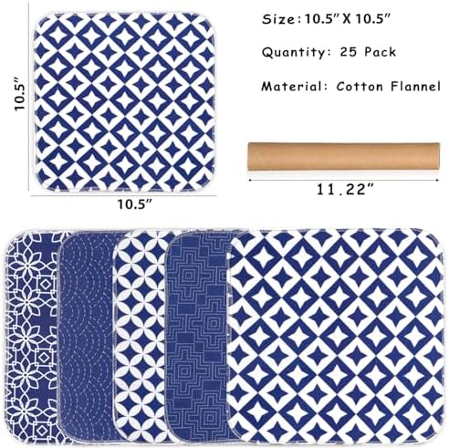 25 Pack Reusable Tissue Paperless Towel Roll Washable Cotton for Kitchen Towels Zero Waste Products Replacement Tissue (RT-F) - Image 2
