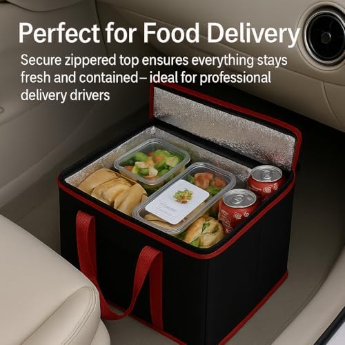 musbus 2Pk Trunk Organizer for Car Insulated Reusable Grocery Bags, Collapsible Cooler Bag for Groceries, Heavy Duty Large Insulated Bag (Large, Charcoal Black) - Image 4