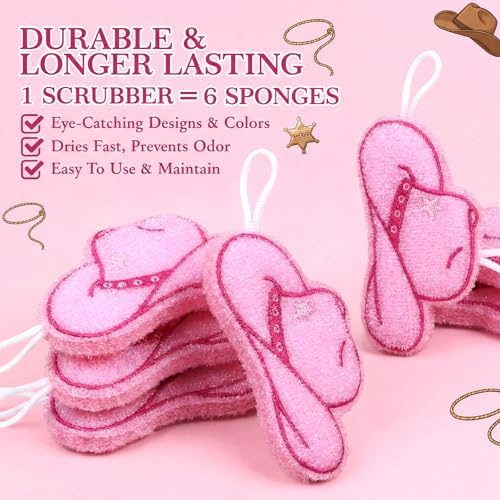 12 Pcs Cowgirl Hat Sponge Dish Scrubber Dual Sided Non Scratch Dish Washing Scrubbers Reusable Household Cleaning Kitchen Tools for Dishwashing Washing Dishes Cookware Tubs Sinks - Image 6