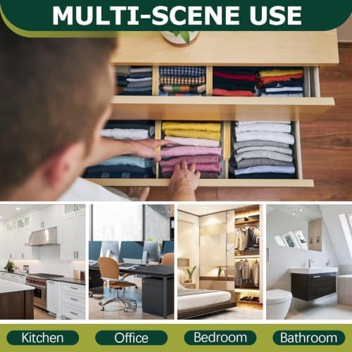 Lzerking Kitchen Drawer Dividers 6 Pack Bamboo Drawer Organizers - Image 3
