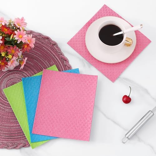 Homaxy Swedish Dishcloths for Kitchen, 6 Pack, Pink - Image 6