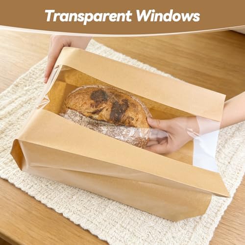 Tripho 50 Pcs Extra Thick Bread Bags for Homemade Bread with Clear Window - Image 4