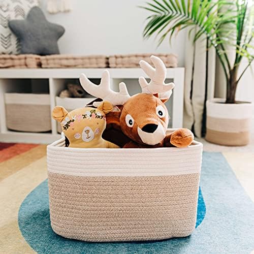 OrganiHaus Cotton Rope Baskets for Shelves, Set of 3, 15x9x10 - Image 5