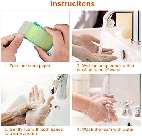 HongyiTime 2 Boxs (100 Sheets) Hand Washing Soap Sheets for Outdoor Travel,Portable Camping Hand Soap,Hiking Washing Hand Bath Paper Soap for Travel,BBQ,Party,School,Girls - Image 2