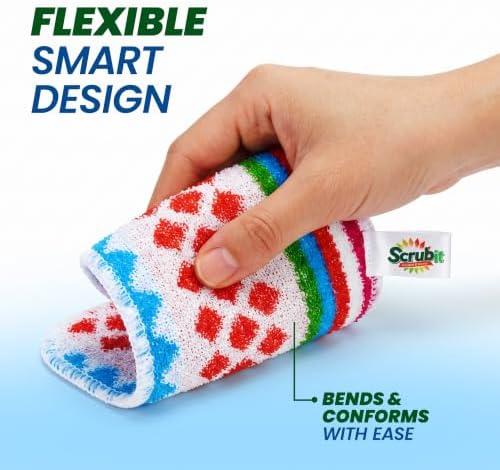 SCRUBIT 5 Pack Reusable Non-Scratch Dish Scrubbers for Kitchen - Image 7