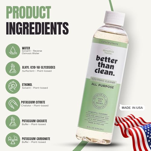 All Purpose Cleaner Starter Pack – Plant-Based, Fragrance Free, Empty Refillable, Cleaning Kit with 8oz Concentrate & 16oz Spray Bottle - Image 6