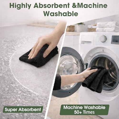 Microfiber Cleaning Cloth Roll - 100 Pack Tear Away Microfiber Paper Towels, Reusable, Washable, Scratch-Free, Kitchen Towels for Car, Home, Kitchen, Glass, Dishes (Black) - Image 4