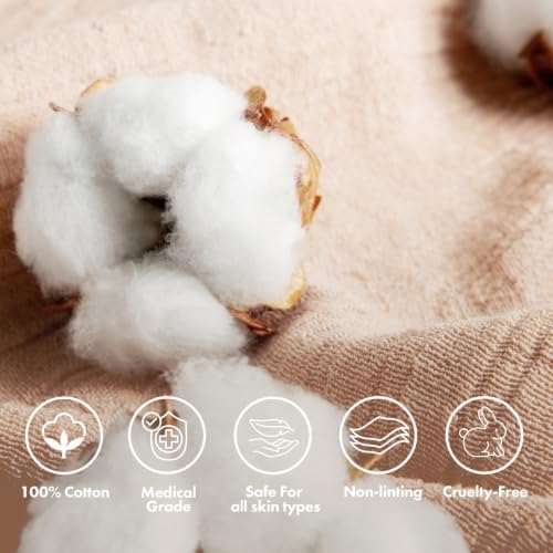 Intrinsics Premium 3” Large Cotton Rounds 2 Pack (100 Count) – Lint-Free Cotton Pads for Face & Makeup Removal | Dual-Sided Face Pads for Cleansing & Exfoliation | Hypoallergenic and 100% Pure Cotton - Image 4
