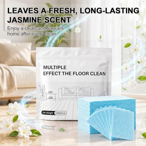 Floor Cleaner Tablets for Mopping, 100 PCS Multi Surface Floor Cleaning Tablets, Jasmine Scent Mop Solution Concentrate for Sealed Hardwood, Laminate, Vinyl Plank, Tile and Wood Floors - Image 7