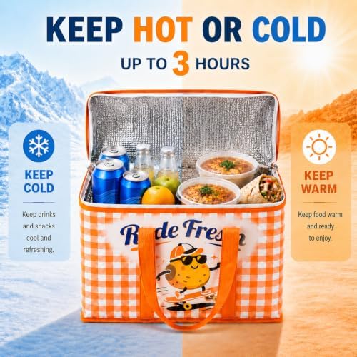 2Pk Insulated Reusable Grocery Bags, Collapsible Cooler Bag for Groceries, Heavy Duty Large Insulated Bag 16''x9''x13'', - Image 4