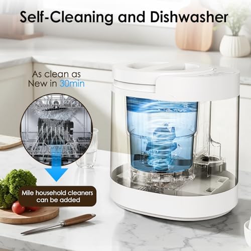 Electric Composter for Kitchen, 3L Food Recycler Composter with Auto-Cleaning/Odor-Free/LED Display/Low Noise, Smart Countertop Compost Bin 4-6H Turn Food Waste into Fertilizer for Home Indoor Use - Image 7
