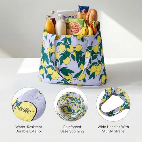Stelle Lightweight Reusable Grocery Bag with Handles Ripstop Nylon Foldable Tote Shopping Bags for Travel and Groceries - Image 4