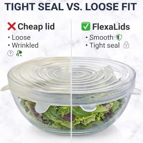 Premium 8-Piece Silicone Stretch Lid Set with Extra Large 11” Cover – Reusable BPA-Free Eco-Friendly Bowl Covers – Universal Airtight Leak-Proof Seal for Pots, Bowls & Fruit - Image 4