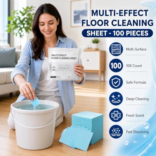 Multi Surface Floor Cleaner Tablets, 100 Count, Fast Dissolving Blue Cleaning Tablets with Camellia Scent, Concentrated Formula for Hardwood, Laminate, Tile, Vinyl and Sealed Floor Surfaces - Image 2
